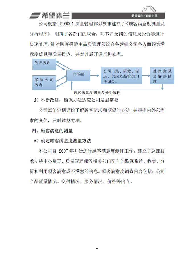 希望森兰质量信用报告 - 公司新闻 - 希望森兰科技股份有限公司